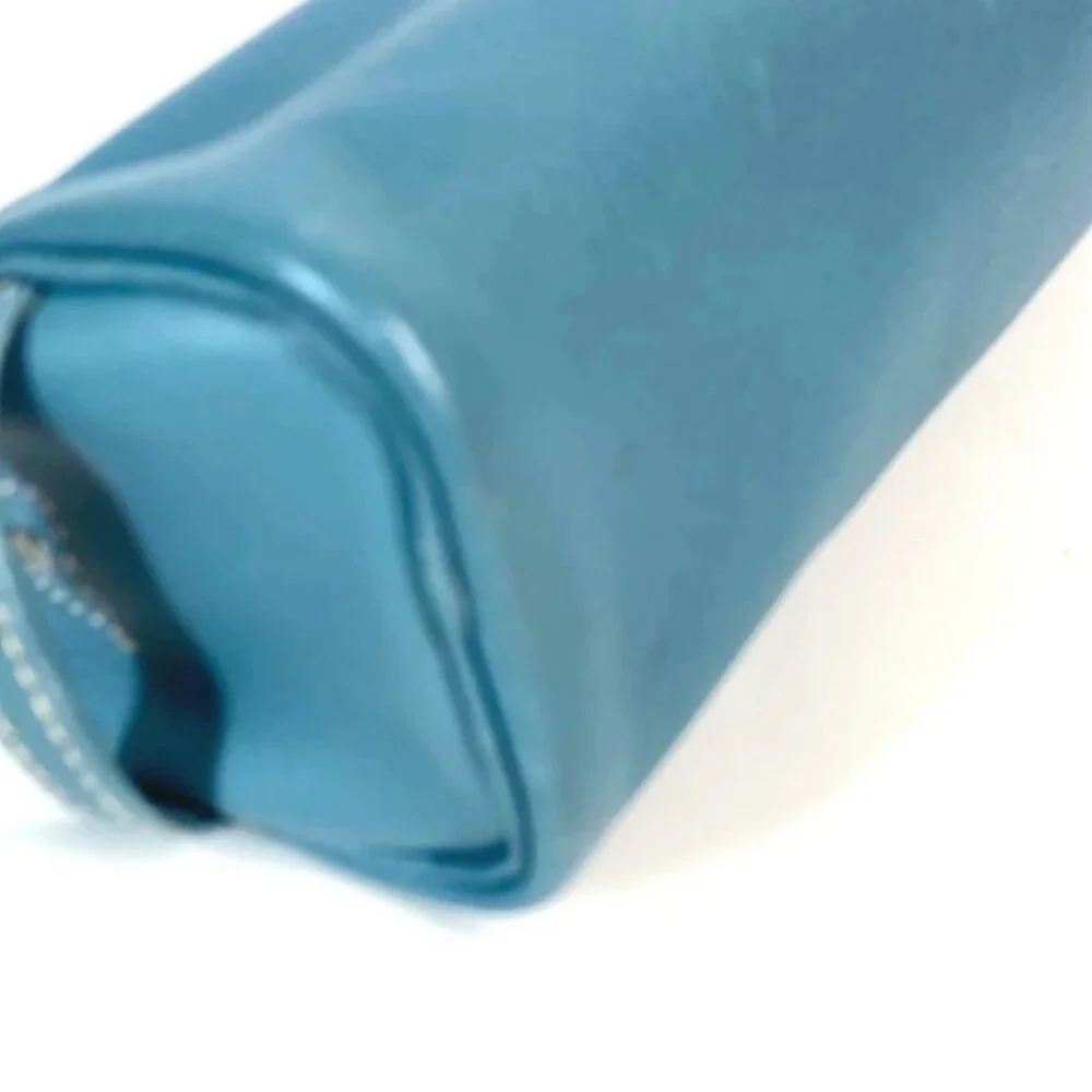 HERMES pencil case stationery pouch pencil case Leather blue - Picture 7 of 14